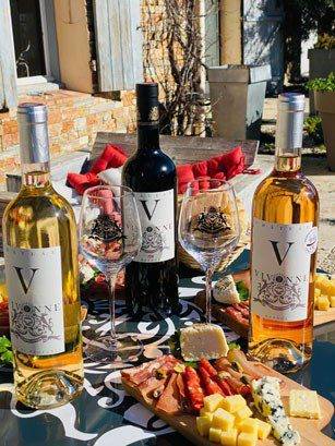 Bar à vin avec planches de charcuterie et sélection de vins au Castellet près de Toulon